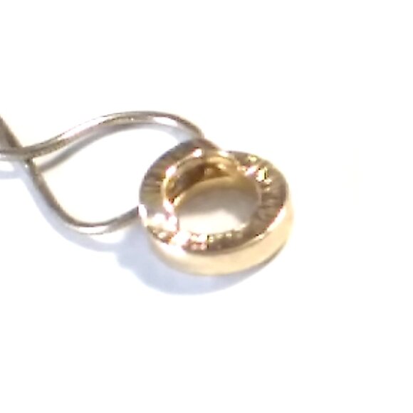 Gold-tone Circle Rhinestone Pendant Necklace - Picture 5 of 11